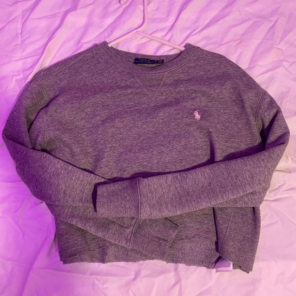 Polo gray small cropped sweater